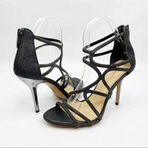 VINCE CAMUTO 7 Black‎ Strappy Ranee Heels Party Open Toe